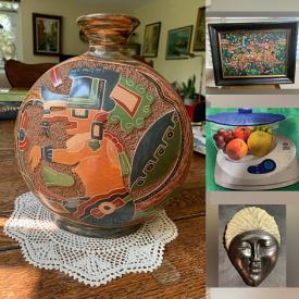 MaxSold Auction: This online auction features original oil paintings, African art, Indigenous art, teacup/saucer sets, art glass, stamps, coins, banknotes, wall masks, and much, more!!!